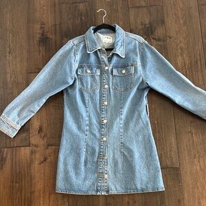 Zara Women's Light Blue Denim Dress